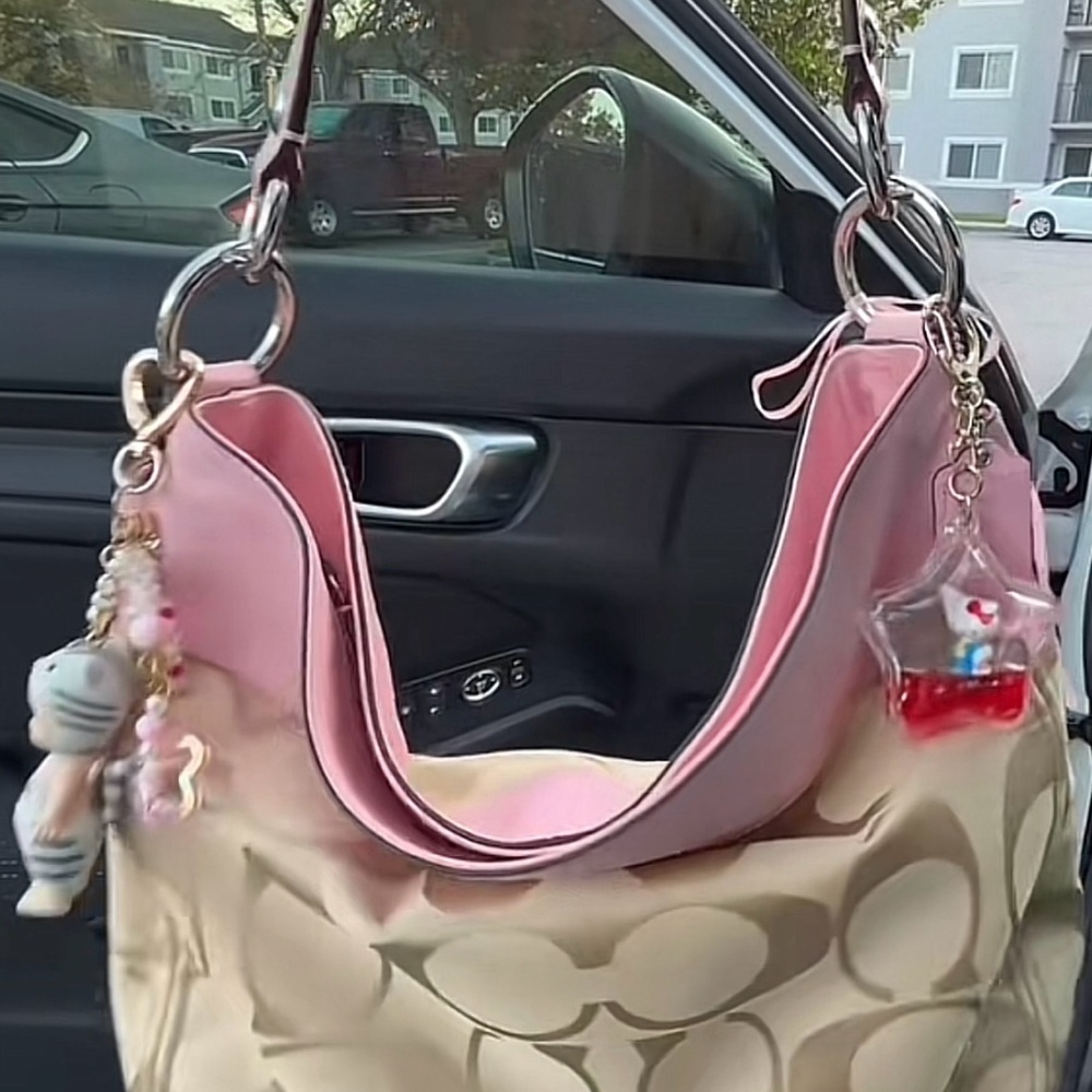 ISO!! Pink and Cream Women's Bag